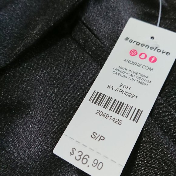 NWT Ardene shiny, polyester, black pants. S - Picture 2 of 2